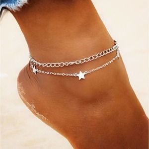 Layered Star Chain Anklet